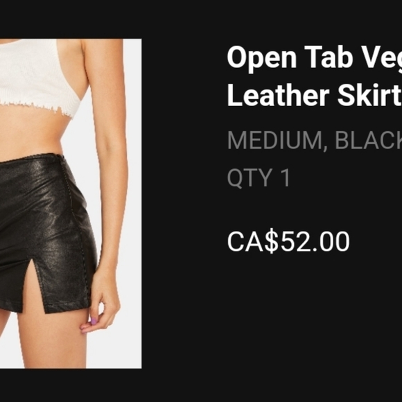 Black Vegan leather skirt Medium Dolls Kill - Picture 5 of 10